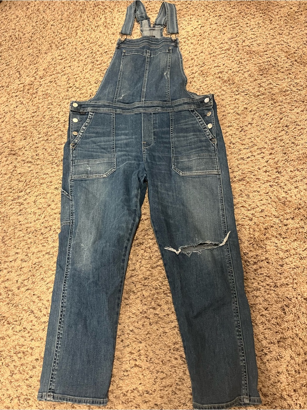 Citizens Of Humanity Distressed Blue Denim Overalls